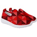 Red Diamond Shapes Pattern Kids  Slip On Sneakers View3