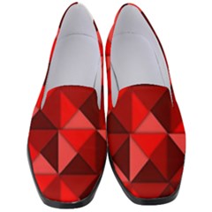 Red Diamond Shapes Pattern Women s Classic Loafer Heels by Semog4