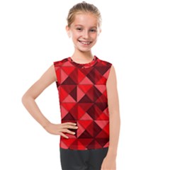 Red Diamond Shapes Pattern Kids  Mesh Tank Top by Semog4