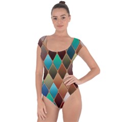 Diamond Shapes Pattern Short Sleeve Leotard  by Semog4