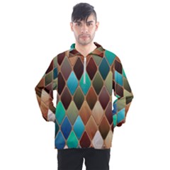 Diamond Shapes Pattern Men s Half Zip Pullover by Semog4