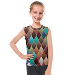 Diamond Shapes Pattern Kids  Mesh Tank Top by Semog4