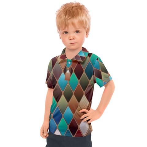 Diamond Shapes Pattern Kids  Polo Tee by Semog4