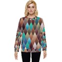 Diamond Shapes Pattern Hidden Pocket Sweatshirt View1