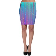 Blue Magenta Speckles Line Bodycon Skirt by Semog4