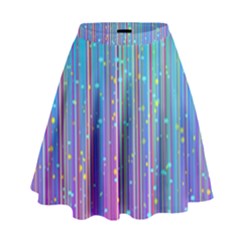 Blue Magenta Speckles Line High Waist Skirt by Semog4