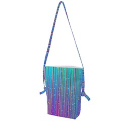 Blue Magenta Speckles Line Folding Shoulder Bag by Semog4