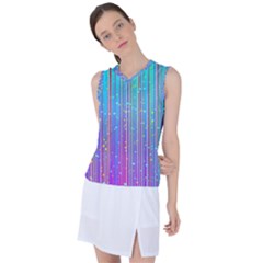 Blue Magenta Speckles Line Women s Sleeveless Sports Top by Semog4