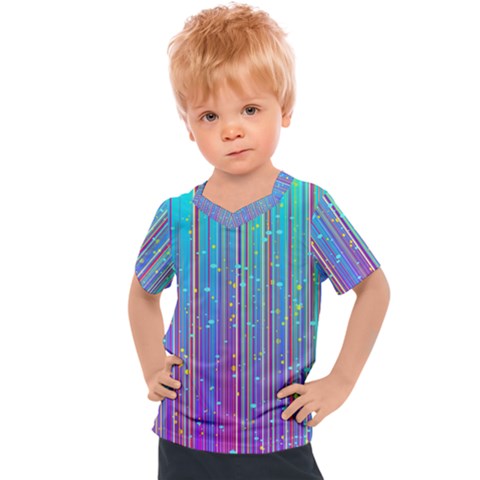 Blue Magenta Speckles Line Kids  Sports Tee by Semog4