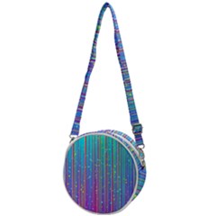 Blue Magenta Speckles Line Crossbody Circle Bag by Semog4