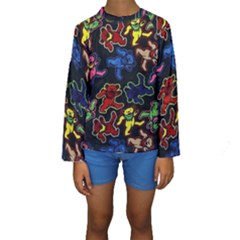 Grateful Dead Pattern Kids  Long Sleeve Swimwear by Semog4