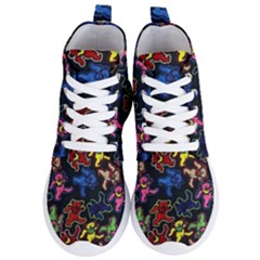 Grateful Dead Pattern Women s Lightweight High Top Sneakers by Semog4