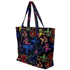 Grateful Dead Pattern Zip Up Canvas Bag