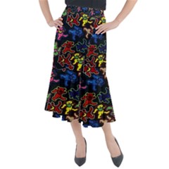 Grateful Dead Pattern Midi Mermaid Skirt