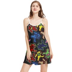 Grateful Dead Pattern Summer Frill Dress