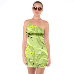 Seamless Pattern Green Garden One Shoulder Ring Trim Bodycon Dress by Semog4