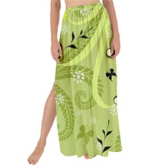 Seamless Pattern Green Garden Maxi Chiffon Tie-up Sarong by Semog4