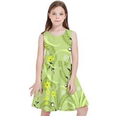 Seamless Pattern Green Garden Kids  Skater Dress by Semog4