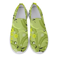 Seamless Pattern Green Garden Women s Slip On Sneakers by Semog4