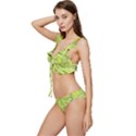 Seamless Pattern Green Garden Low Cut Ruffle Edge Bikini Set View2