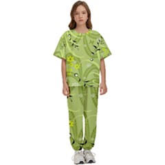 Seamless Pattern Green Garden Kids  Tee And Pants Sports Set by Semog4