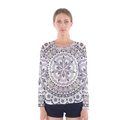 Vector Mandala Drawing Decoration Women s Long Sleeve Tee