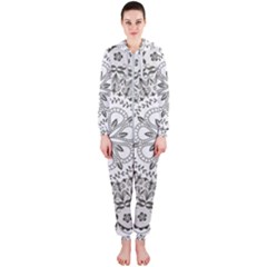 Vector Mandala Drawing Decoration Hooded Jumpsuit (ladies)