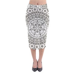 Vector Mandala Drawing Decoration Midi Pencil Skirt by Semog4