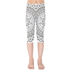 Vector Mandala Drawing Decoration Kids  Capri Leggings  by Semog4