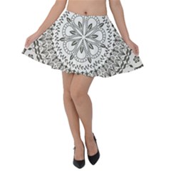 Vector Mandala Drawing Decoration Velvet Skater Skirt