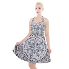 Vector Mandala Drawing Decoration Halter Party Swing Dress  by Semog4