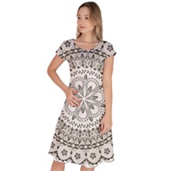 Vector Mandala Drawing Decoration Classic Short Sleeve Dress by Semog4