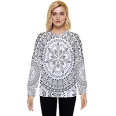 Vector Mandala Drawing Decoration Hidden Pocket Sweatshirt