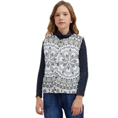 Vector Mandala Drawing Decoration Kid s Short Button Up Puffer Vest	