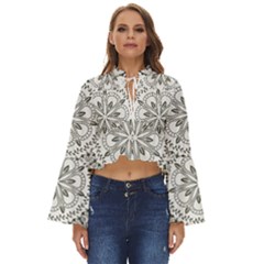 Vector Mandala Drawing Decoration Boho Long Bell Sleeve Top