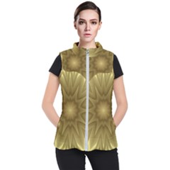 Background Pattern Golden Yellow Women s Puffer Vest