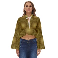 Background Pattern Golden Yellow Boho Long Bell Sleeve Top