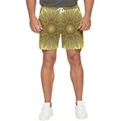 Background Pattern Golden Yellow Men s Runner Shorts by Semog4