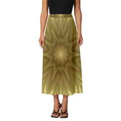 Background Pattern Golden Yellow Classic Midi Chiffon Skirt