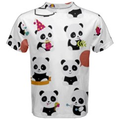 Playing Pandas Cartoons Men s Cotton Tee by Semog4