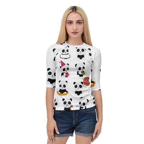 Playing Pandas Cartoons Quarter Sleeve Raglan Tee by Semog4