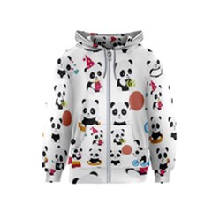 Playing Pandas Cartoons Kids  Zipper Hoodie