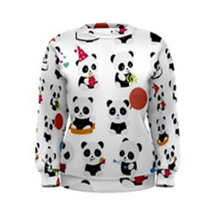 Playing Pandas Cartoons Women s Sweatshirt