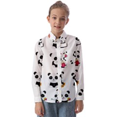 Playing Pandas Cartoons Kids  Long Sleeve Shirt by Semog4