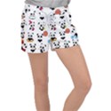 Playing Pandas Cartoons Women s Velour Lounge Shorts View1