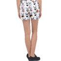 Playing Pandas Cartoons Women s Velour Lounge Shorts View2