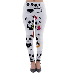 Playing Pandas Cartoons Lightweight Velour Leggings by Semog4