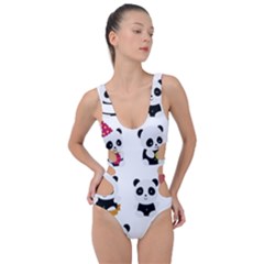 Playing Pandas Cartoons Side Cut Out Swimsuit by Semog4