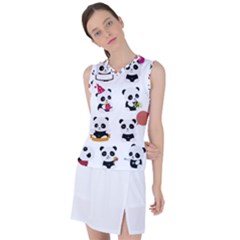 Playing Pandas Cartoons Women s Sleeveless Sports Top by Semog4