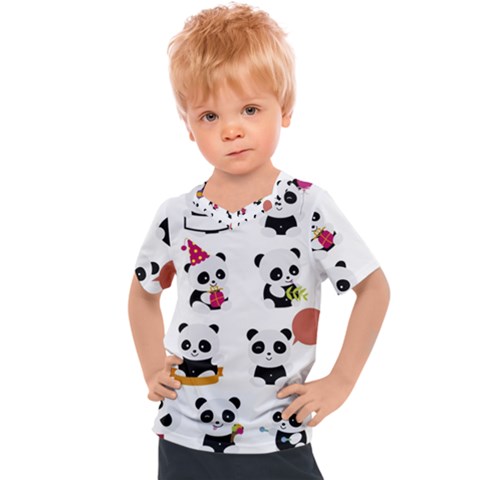 Playing Pandas Cartoons Kids  Sports Tee by Semog4